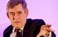 Il Primo ministro britannico Gordon Brown (Foto Epa)