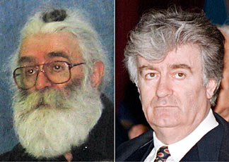 L'ex leader bosniaco, Radovan Karadzic, in un immagine del 1995 (a destra) e in una foto recente (Reuters/Handout)