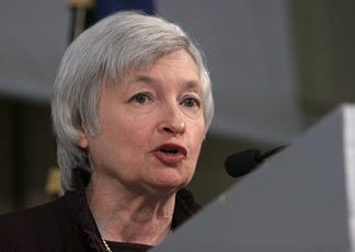 Il presidente della Fed di San Francisco, Janet Yellen (AP Photo/Jacques Brinon)