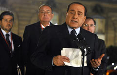 Il presidente del Consiglio, Silvio Berlusconi (Foto Afp)