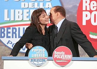 Silvio Berlusconi con Renata Polverini - AP photo