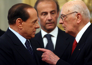 Silvio Berlusconi e Giorgio Napolitano (LaPresse)