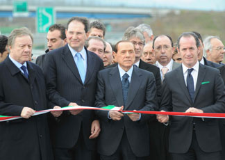 Silvio Berlusconi inaugura il passante di Mestre