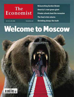 La copertina di The Economist dedicata alla visita di Obama al Cremlino