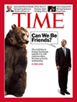 La copertina di Time Magazine dedicata alla visita di Obama al Cremlino