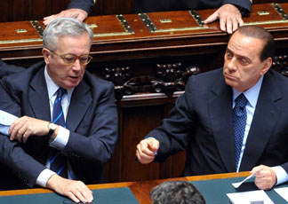 Giulio Tremonti e Silvio Berlusconi (Olycom)