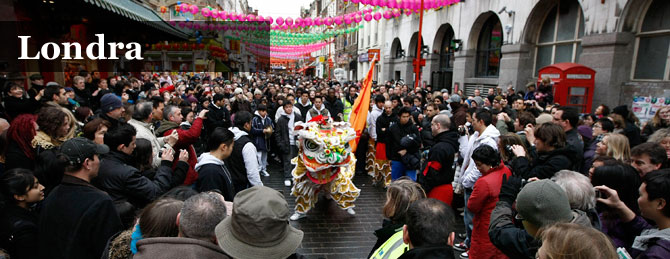 Londra. Festeggiamenti della comunit cinese per il capodanno. Feb 14, 2010 (AFP)