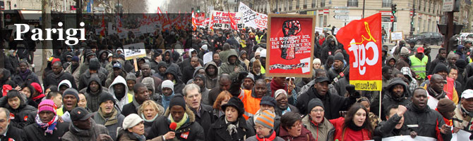 Parigi. Lavoratori immigrati irregolari durante una dimostrazione di protesta. Feb 13, 2010 (AFP)