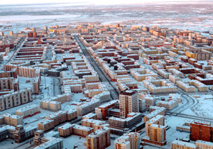 Una foto della citt di Norilsk
