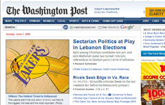 La home page del sito di "The Washington Post"