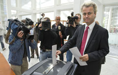 Il leader Geert Wilders al voto (AFP PHOTO) 