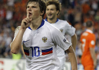 Il giocatore Russo Andrei Arshavin  (AP Photo/Sergey Ponomarev) 
