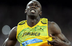 Usain Bolt, medaglia d'oro e record del mondo nei 100 metri (Ansa)