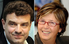 I candidati governatori alla Regione Piemonte, Roberto Cota e Mercedes Bresso