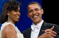 Barack e Michelle Obama al ballo dell'inaugurazione © AFP
