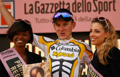 Il bielorusso Konstantin Siutsou, vincitore dell'ottava tappa del Giro d'Italia (AP Photo/Marco Trovati)