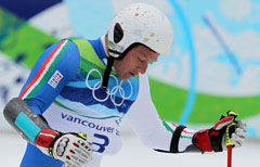 Olimpiadi invernali Vancouver. Nella foto Massimiliano Blardone durante lo slalom gigante (EPA)