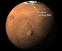 Polo Nord di Marte. La zona di atterraggio di Phoenix