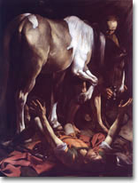 Michelangelo Merisi da Caravaggio, Conversione di San Paolo, olio su tela, cm 230x175. Santa Maria del Popolo, Cappella Cerasi