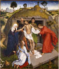 Rogier van der Weyden. Deposizione nel sepolcro. Olio su tavola cm 110x96. Firenze, Galleria degli Uffizi