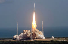Il lancio del razzo Area I-X (Joe Raedle/Getty Images/AFP)